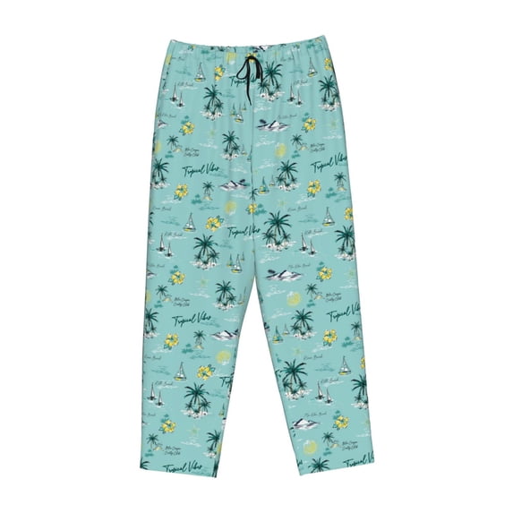 Lsque Hawaiian Style Print Women's Pajama Pants, Lounge Pant - Comfortable Home Wear,Elastic Waistband, Stylish Design-X-Large