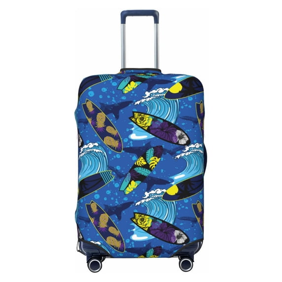 Lsque Hawaiian Style Printed Luggage Cover, Travel Luggage Protector,Scratch and Dirt Resistant, Fits 18-32 Inch Luggage - X-Large