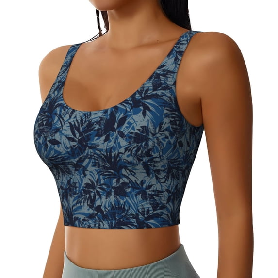 Lsque Hawaiian Style Printed Women'S Sports Bra, Compression, Moisture Wicking, High-Impact Sports Bra For Women,Supportive sports bra-X-Large