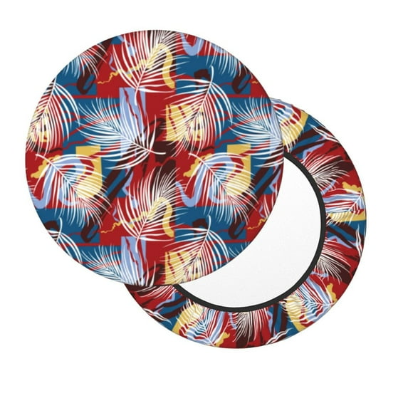 Lsque Hawaiian Style Round Bar chair cushion covers Velvet Fabric Premium Comfort Protects from Scratches and Stains for 14-17 Inch Chair- 13 inch