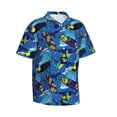 thumbnail image 1 of Lsque Hawaiian Style pattern Hawaiian Shirt for Men, Unisex Summer Beach Casual Short Sleeve Button Down Shirts-Large, 1 of 1