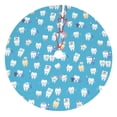 thumbnail image 1 of Lsque Healthy And Ill White Teeth Print Christmas Tree Skirt, Tree Skirt with Ties or Velcro, Perfect for Holiday Decorations, Halloween, and New Year-48", 1 of 7