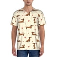 thumbnail image 1 of Lsque Heart Dachshund Pattern Mens Polo Golf Shirts Funny Graphics Shorts Sleeve Button Shirts Baseball T-shirt-Medium, 1 of 7