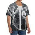 thumbnail image 1 of Lsque Heart Illustration print Men's Cuban Collar Short Sleeve Shirt Summer Beachwear Casual Button Down Fashionable Vacation Leisure Shirt-3X-Large, 1 of 7