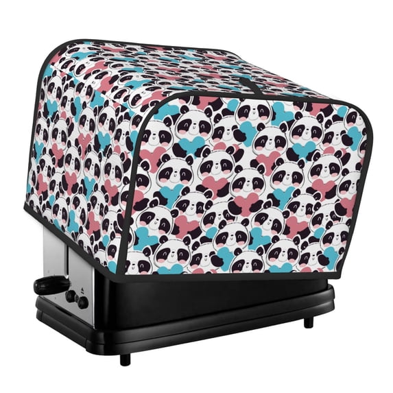 Lsque Heart Panda Print 4 Slice Toaster Cover , Kitchen Appliance Dustproof Protector , Toaster Protector Dustproof Kitchen Appliance Cover