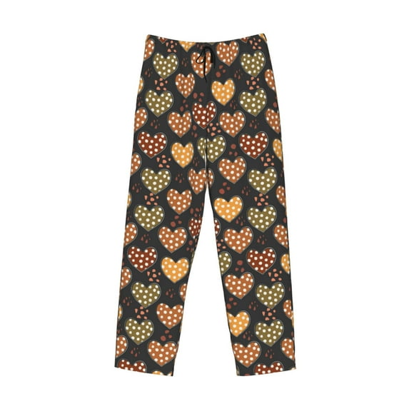 Lsque Heart Print Men's Pajama Pants, Lounge Pant - Comfortable Home Wear,Elastic Waistband, Stylish Design-Small