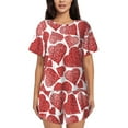 thumbnail image 1 of Lsque Hearts Women's Short-Sleeved Pajama Set - 2 Piece Soft and Lightweight Sleepwear Set-Large, 1 of 9