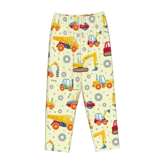 Lsque Heavy Equipment Print Women's Pajama Pants, Lounge Pant - Comfortable Home Wear,Elastic Waistband, Stylish Design-Medium