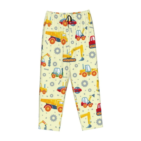 Lsque Heavy Equipment Print Women's Pajama Pants, Lounge Pant - Comfortable Home Wear,Elastic Waistband, Stylish Design-Small