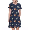 thumbnail image 1 of Lsque Hedgehog And Snail Print Women's Casual Dress T-Shirt Summer Short Sleeve Scoop Neck Swing Dresses, 1 of 6