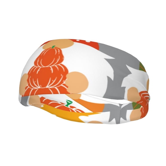 Lsque Hello Fall Gnomes Pattern Sweatbands Sports Headband for Men & Women - Moisture Wicking Athletic Cotton Terry Cloth Sweatband for Tennis, Basketball, Running