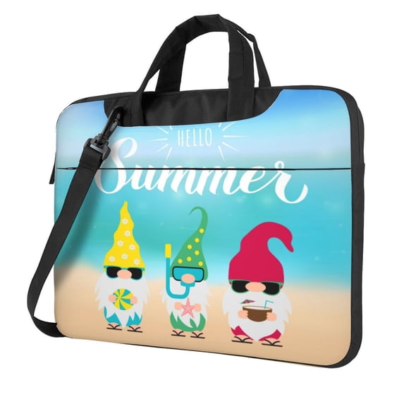 Lsque Hello Summer Gnome 1 Pattern Laptop Bag – Portable & Slim Single-Shoulder Computer Case with Adjustable Strap, Protective, Lightweight for 13”/14”/15.6” Laptops