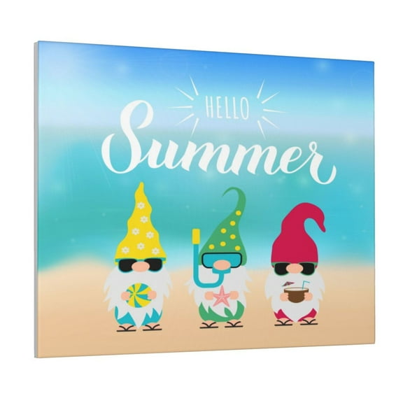 Lsque Hello Summer Gnome 1 Print Wall Art – Decorative Picture for Living Room, Bedroom, and Office (Horizontal)