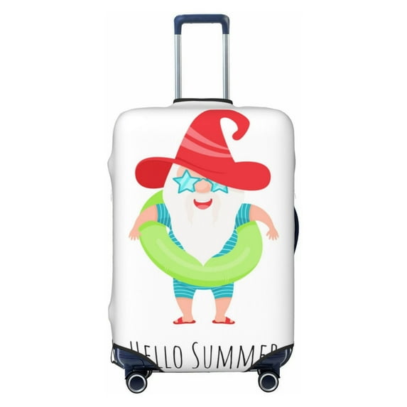Lsque Hello Summer Gnome 2 Printed Luggage Cover, Travel Luggage Protector,Scratch and Dirt Resistant, Fits 18-32 Inch Luggage - Small