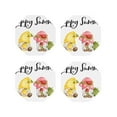 thumbnail image 1 of Lsque Hello Summer Gnome Pattern 4" Drink Coasters Set of 4, PVC Leather Absorbent Coasters, Table Coaster Set Decorative Coffee Cup Coasters Housewarming Gift -Octagon, 1 of 6