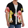 thumbnail image 1 of Lsque Hello Summer Gnome print Men's Cuban Collar Short Sleeve Shirt Summer Beachwear Casual Button Down Fashionable Vacation Leisure Shirt-Large, 1 of 7