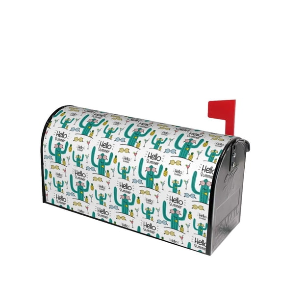 Lsque Hello Summer Mailbox Cover Standard Size ,Magnetic Mailbox Covers Post Wraps Letter Box Cover -21x18 in