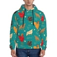 thumbnail image 1 of Lsque Hens And Rooster Pattern Casual Men's Hoodie,Hooded Sweatshirt with Kangaroo Pocket,Pullover Hoodie-3X-Large, 1 of 7