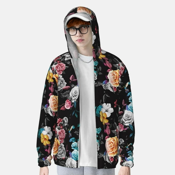 Lsque Hibiscus Rose UPF 50+ Lightweight Sun Protection Men's Women's Long Sleeve Shirt, Hoodie Performance -Small