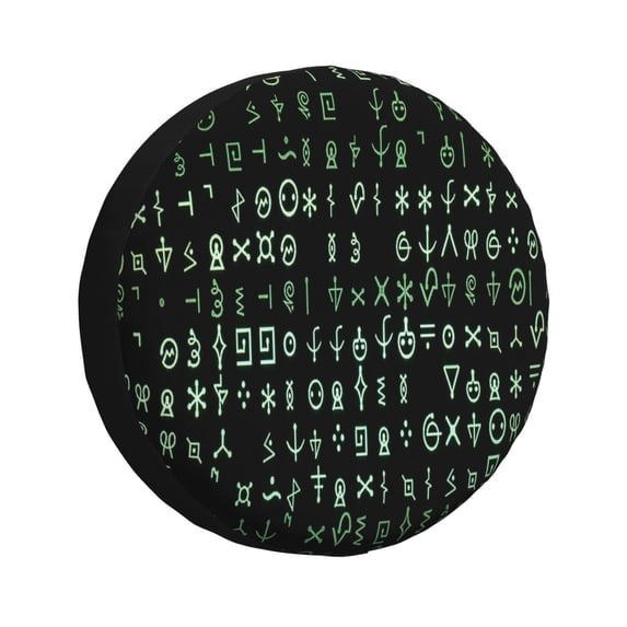 Lsque Hieroglyphic Symbols Pattern Tire Covers - Tough Tire Wheel Protector for Truck, SUV, Trailer, Camper, RV-17 inch