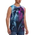thumbnail image 1 of Lsque Hip-Hop Glasses Gorilla Print Men's Cotton Blend Sleeveless Muscle Shirts (S-3XL)- Moisture Wicking, Odor Protection, UPF 30+,Large, 1 of 8
