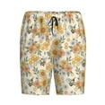 thumbnail image 1 of Lsque Hippie Bee Honeycomb Mens Sleep Pajama Shorts,Short Pajama Pants, Cotton Ultra-Soft Knit-Small, 1 of 9
