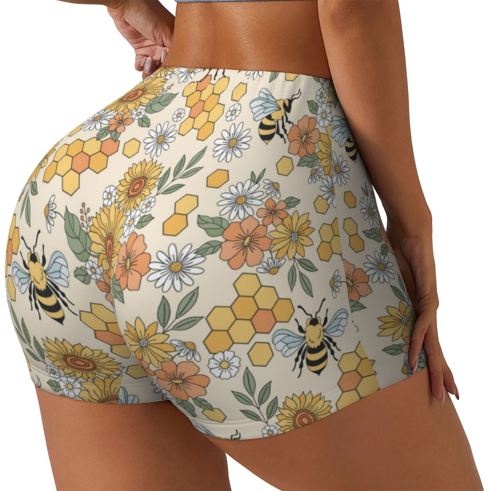 Cute Bee Honey Gifts Pattern Print Women's Shorts