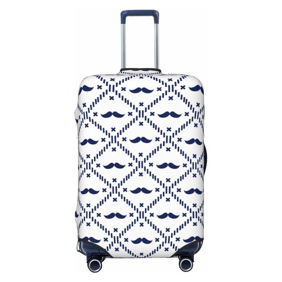 Lsque Hipster Mustache Printed Luggage Cover, Travel Luggage Protector,Scratch and Dirt Resistant, Fits 18-32 Inch Luggage - Large