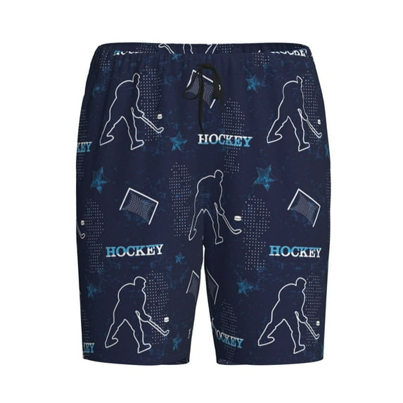 Lsque Hockey Players Mens Sleep Pajama Shorts,Short Pajama Pants, Cotton Ultra-Soft Knit-X-Large