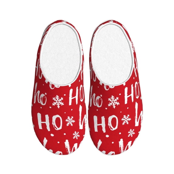 Lsque Hohoho Pattern Womens Comfort Cotton on Scuff With Memory Foam and Anti-skid Sole Slipper-35/36