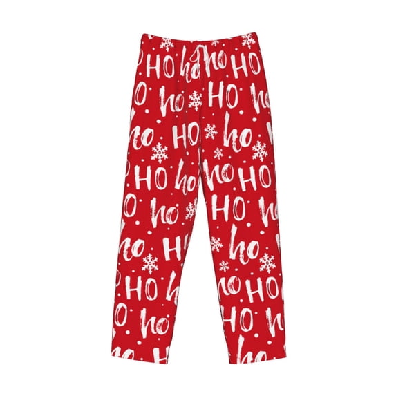 Lsque Hohoho Print Men's Pajama Pants, Lounge Pant - Comfortable Home Wear,Elastic Waistband, Stylish Design-X-Large