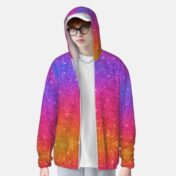 Lsque Holiday Shiny UPF 50+ Lightweight Sun Protection Men's Women's Long Sleeve Shirt, Hoodie Performance -XX-Large