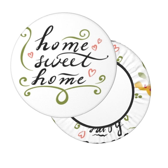 Lsque Home Sweet Home Floral Round Bar chair cushion covers Velvet Fabric Premium Comfort Protects from Scratches and Stains for 14-17 Inch Chair- 14 inch