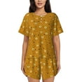 thumbnail image 1 of Lsque Honey Bee Gnomes Women's Short-Sleeved Pajama Set - 2 Piece Soft and Lightweight Sleepwear Set-Large, 1 of 9
