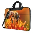 thumbnail image 1 of Lsque Honeybee On Vibrant Flower Pattern Laptop Bag – Portable & Slim Single-Shoulder Computer Case with Adjustable Strap, Protective, Lightweight for 13”/14”/15.6” Laptops, 1 of 8