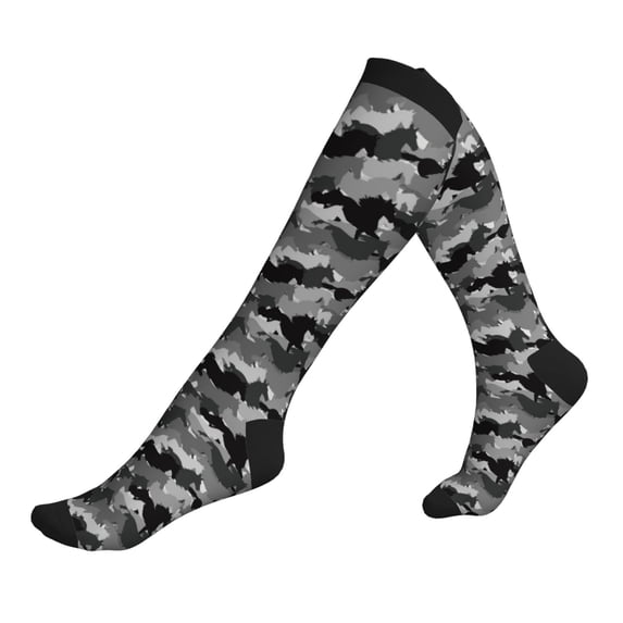 Lsque Horse Silhouette Pattern Sport Compression Socks for Men & Women 15-20 mmHg Knee High Nurse Pregnant Running Medical and Travel Athletic