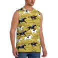 thumbnail image 1 of Lsque Horsemen In Horseraces Print Men's Cotton Blend Sleeveless Muscle Shirts (S-3XL)- Moisture Wicking, Odor Protection, UPF 30+,Large, 1 of 8