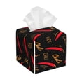 thumbnail image 1 of Lsque Hot Chili Printed Tissue Box Cover Holder, Facial Paper Organizer Dispenser,Square with Bottom Belt, PVC Leather Decorative Organizer, 1 of 8