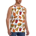 thumbnail image 1 of Lsque Hot Dog Burger Print Men's Cotton Blend Sleeveless Muscle Shirts (S-3XL)- Moisture Wicking, Odor Protection, UPF 30+,3X-Large, 1 of 8