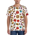thumbnail image 1 of Lsque Hot Dog Pizza Pattern Mens Polo Golf Shirts Funny Graphics Shorts Sleeve Button Shirts Baseball T-shirt-4X-Large, 1 of 7