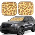 thumbnail image 1 of Lsque Hot Dogs 2 PCS Windshield Sun Shade | CarFoldable Window Covers | Car Accessories Reflect UV for Universal Cars SUV Truck | Large, 1 of 7