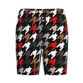 thumbnail image 1 of Lsque Houndstooth Green Red Mens Sleep Pajama Shorts,Short Pajama Pants, Cotton Ultra-Soft Knit-4X-Large, 1 of 9