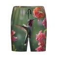 thumbnail image 1 of Lsque Humming Bird 1 Mens Sleep Pajama Shorts,Short Pajama Pants, Cotton Ultra-Soft Knit-Medium, 1 of 9