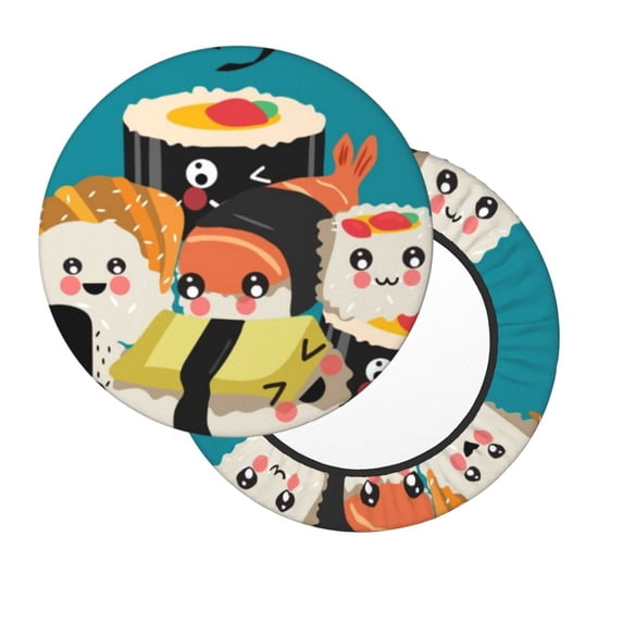 Lsque I Love Sushi Round Bar chair cushion covers Velvet Fabric Premium Comfort Protects from Scratches and Stains for 14-17 Inch Chair- 14 inch