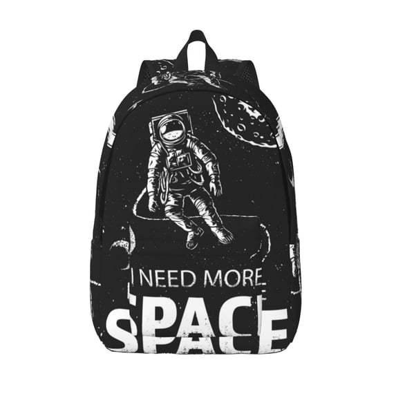 Lsque I Need More Space Pattern Canvas Daypack, Durable Backpack, High-quality Versatile Backpack,Vintage Compact Backpack-Small