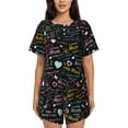 thumbnail image 1 of Lsque I love you Mom Women's Short-Sleeved Pajama Set - 2 Piece Soft and Lightweight Sleepwear Set-XX-Large, 1 of 9