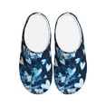 thumbnail image 1 of Lsque Ice Blue Heart Pattern Womens Comfort Cotton on Scuff With Memory Foam and Anti-skid Sole Slipper-44/45, 1 of 7