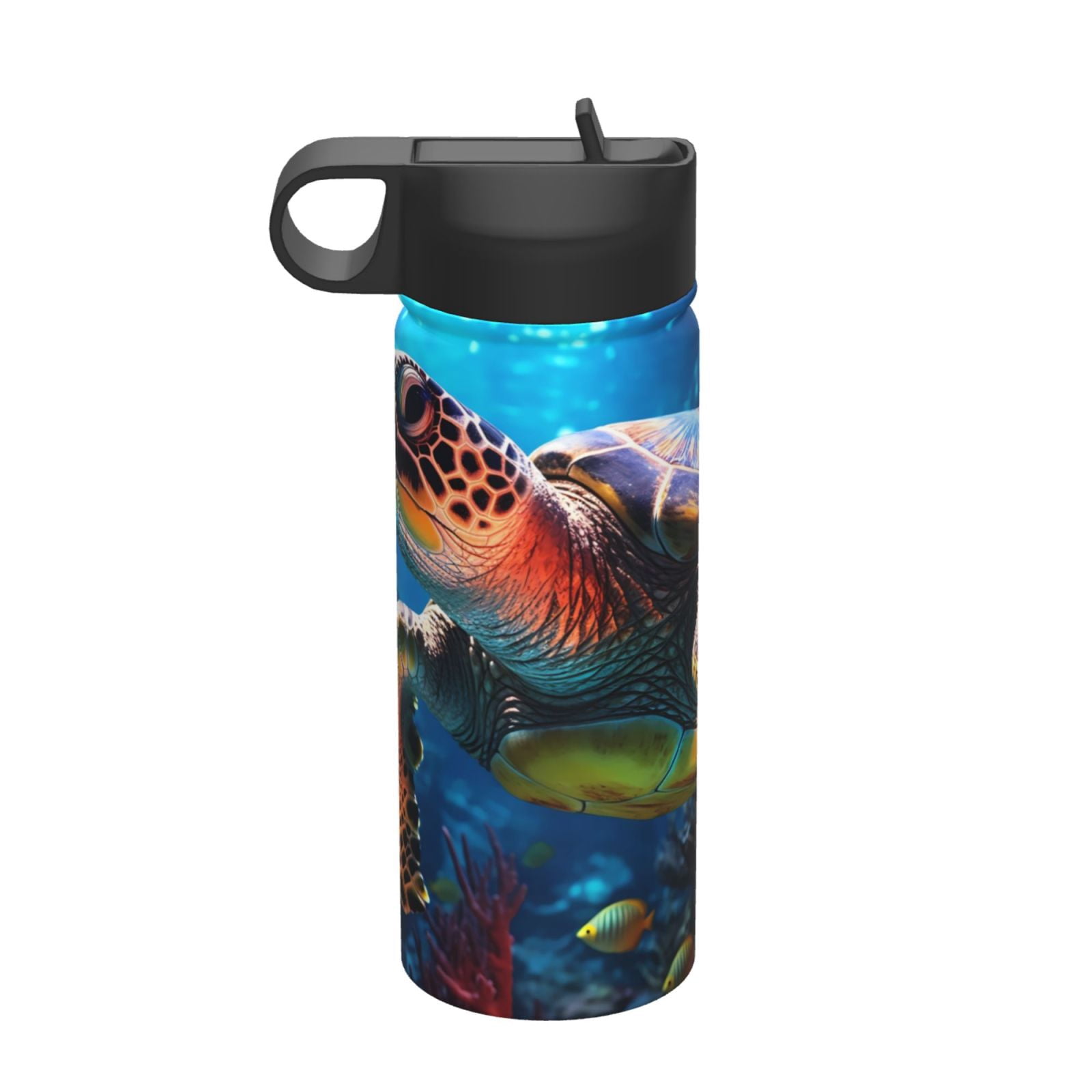 Turtle Shell Kettle Lsque Ice Blue Ocean Sea Turtle Pattern 18oz Sports Insulated Kettle ...
