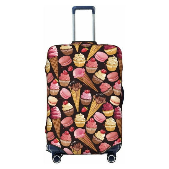 Lsque Ice Cream Cake Printed Luggage Cover, Travel Luggage Protector,Scratch and Dirt Resistant, Fits 18-32 Inch Luggage - Small