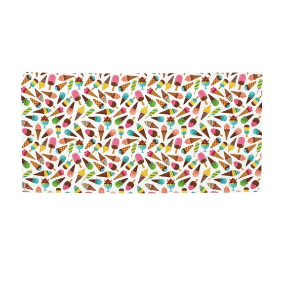 Lsque Ice Cream Popsicles Pattern Party Banner, Festive Banner , Holiday Celebrations and Events for Carnival Birthday Party Festival Decorations-Medium